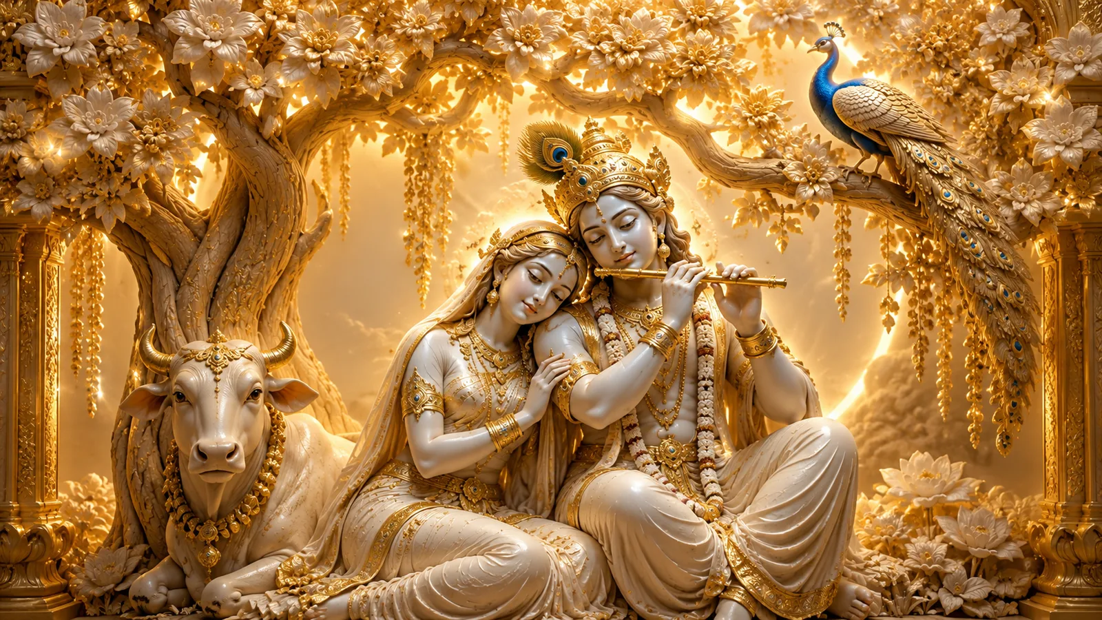 7D Glossy Radha Krishna