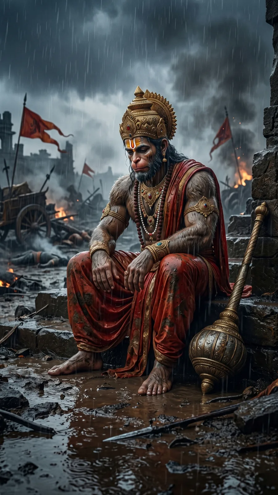 Veer Hanuman AI Art