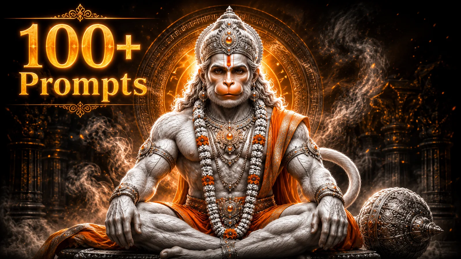 Hanuman Silver White Pose