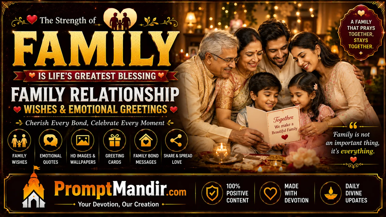 Happy family relationship wishes wallpaper with emotional family bonding and greeting cards