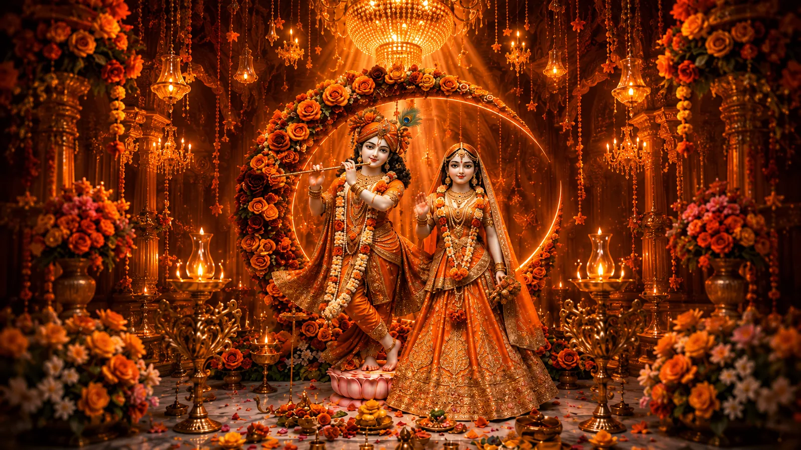 Royal Floral Radha Krishna