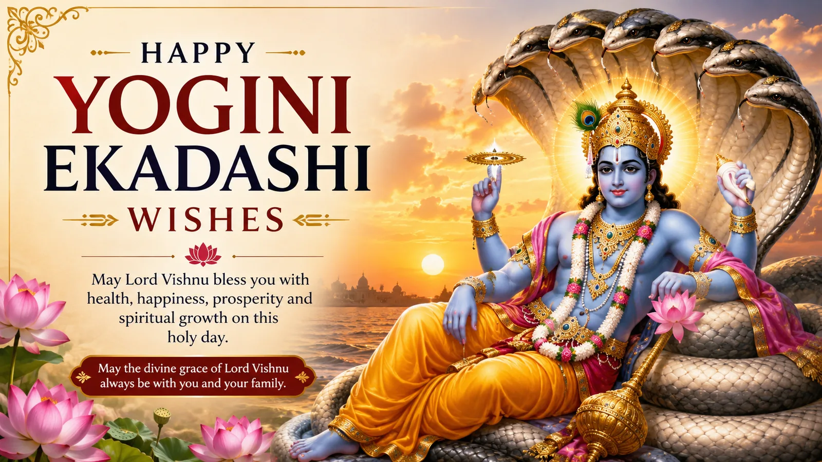 100+ Yogini Ekadashi Wishes, Messages and Greetings with Lord Vishnu blessings