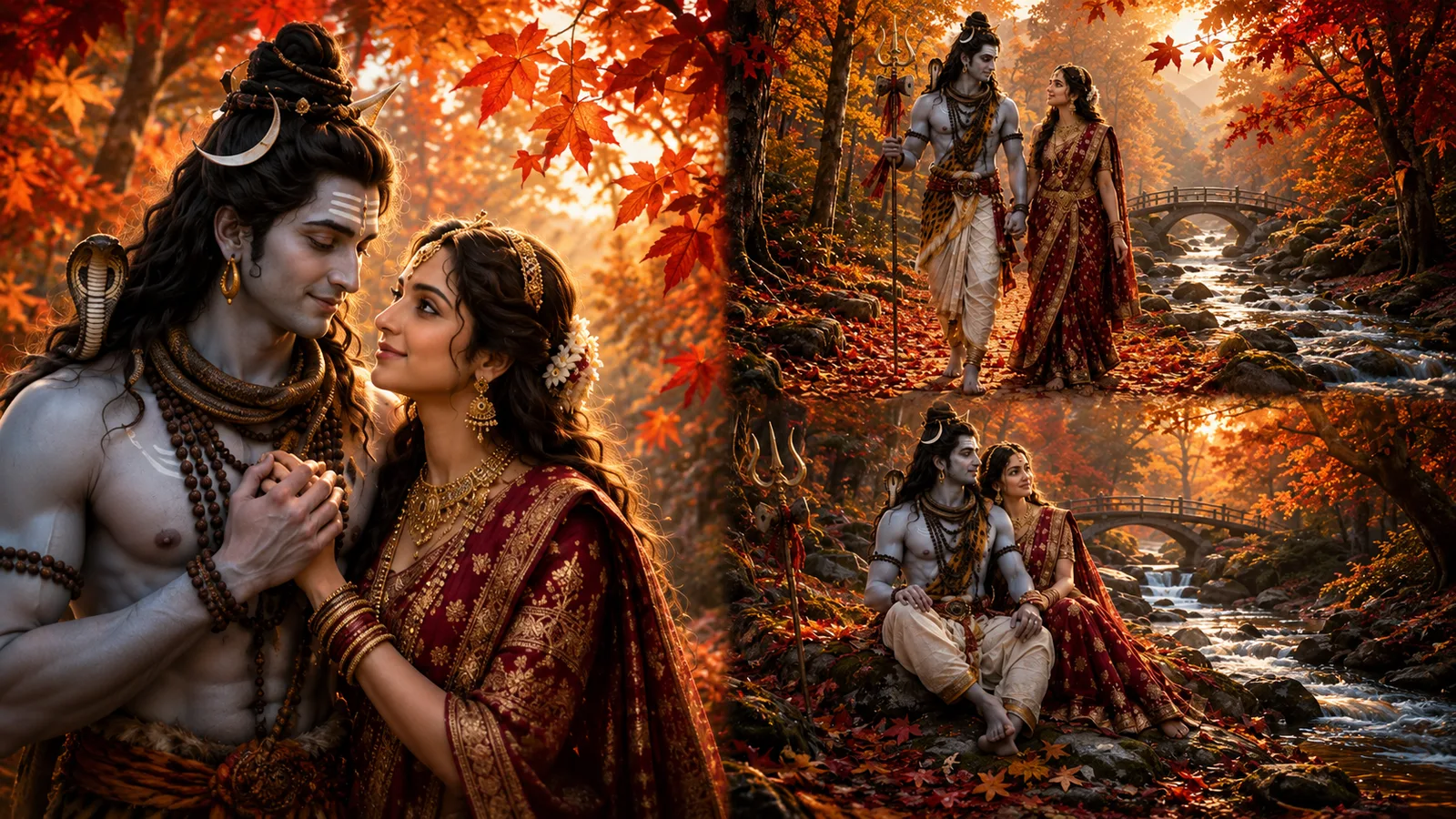 Shiva Parvati Three Divine Moments