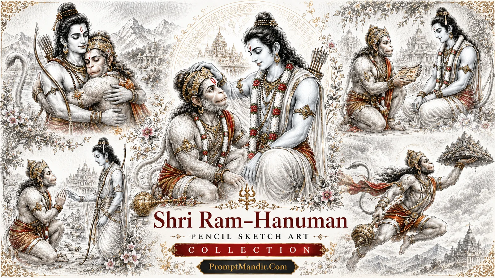 Ram Hanuman Pencil Sketch Art
